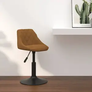vidaXL Tabouret de bar Marron Velours pas cher