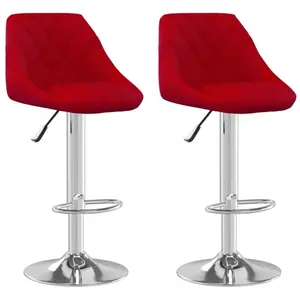 Comparateur de prix : vidaXL Tabourets de bar lot de 2 rouge bordeaux velours