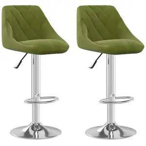 vidaXL Tabourets de bar lot de 2 vert clair velours pas cher