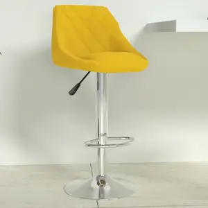 vidaXL Tabouret de bar Jaune moutarde Velours pas cher