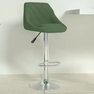 vidaXL Tabouret de bar Vert foncé Velours pas cher