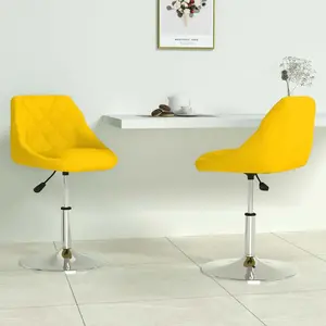 vidaXL Chaises à manger pivotantes lot de 2 jaune moutarde velours pas cher