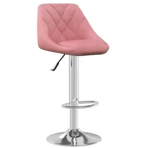 vidaXL Tabouret de bar Rose Velours pas cher