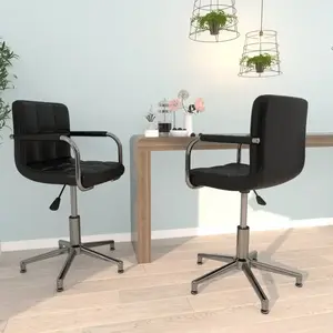 vidaXL Chaises de salle à manger pivotantes 2 pcs Noir Similicuir pas cher