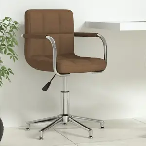 vidaXL Vidaxl Chaise Pivotante De Bureau Marron Tissu pas cher