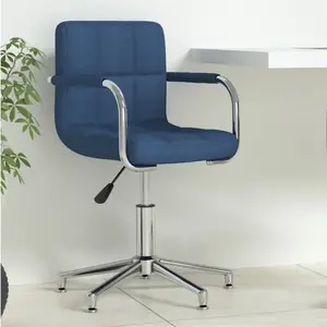 vidaXL Chaise pivotante de bureau Bleu Tissu pas cher
