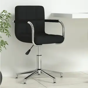 vidaXL Vidaxl Chaise Pivotante De Bureau Noir Tissu pas cher
