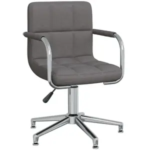 vidaXL Vidaxl Chaise Pivotante De Bureau Gris Foncé Tissu pas cher