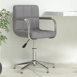 Chaise pivotante de bureau Gris clair Tissu vidaXL pas cher