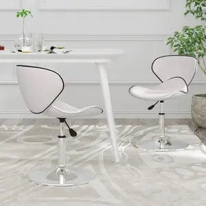 Vidaxl - Chaises à manger lot de 2 blanc similicuir Blanc pas cher