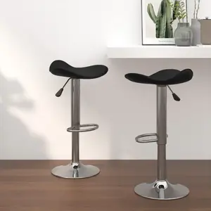 vidaXL Tabourets de bar lot de 2 noir acier chromé et cuir artificiel pas cher