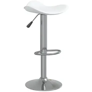vidaXL Tabouret de bar Blanc Acier chromé et cuir artificiel pas cher