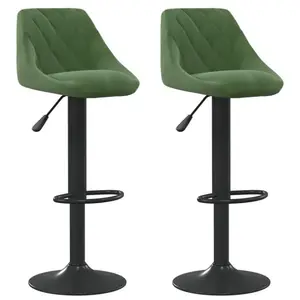 vidaXL Tabourets de bar lot de 2 vert foncé velours pas cher