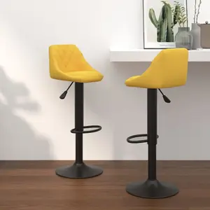 vidaXL Tabourets de bar lot de 2 jaune moutarde velours pas cher