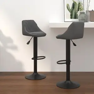 Comparateur de prix : vidaXL Tabourets de bar lot de 2 gris foncé velours