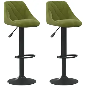 vidaXL Tabourets de bar lot de 2 vert clair velours pas cher