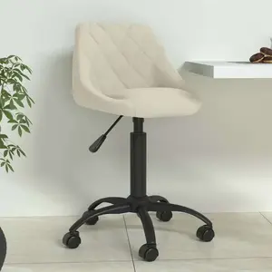 vidaXL Vidaxl Chaise De Salle À Manger Crème Velours pas cher