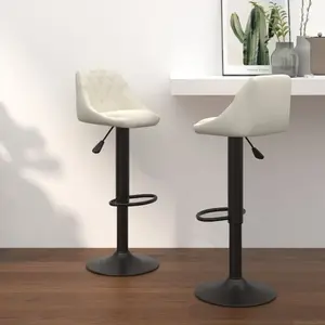 vidaXL Tabourets de bar lot de 2 crème velours pas cher