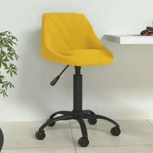 vidaXL Chaise de salle à manger Jaune moutarde Velours pas cher