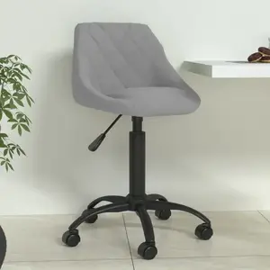 vidaXL Chaise de salle à manger Gris clair Velours pas cher