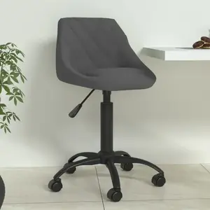 vidaXL Chaise de salle à manger Gris foncé Velours pas cher