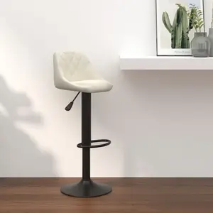 vidaXL Tabouret de bar Crème Velours pas cher