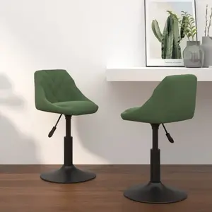 vidaXL Chaises pivotantes à manger lot de 2 vert foncé velours pas cher