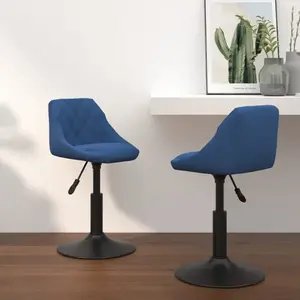 Comparateur de prix : vidaXL Chaises pivotantes à manger lot de 2 bleu velours