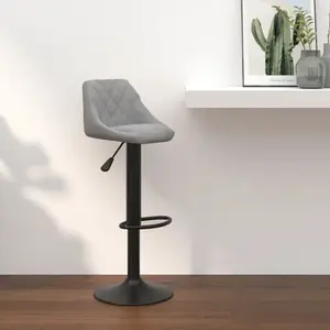 vidaXL Tabouret de bar Gris clair Velours pas cher