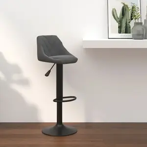vidaXL Tabouret de bar Gris foncé Velours pas cher
