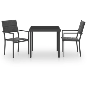 vidaXL Mobilier de salle à manger d'extérieur 3 pcs Acier pas cher