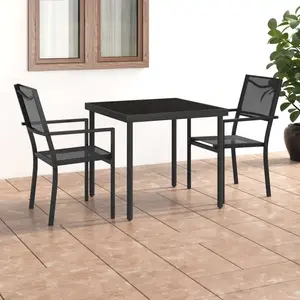 vidaXL Mobilier de salle à manger d'extérieur 3 pcs Acier pas cher