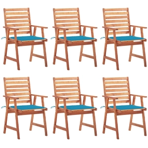 vidaXL Chaises à dîner d'extérieur 8 pcs avec coussins Acacia massif pas cher