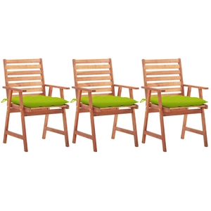 vidaXL Chaises à dîner d'extérieur 4 pcs avec coussins Acacia massif pas cher
