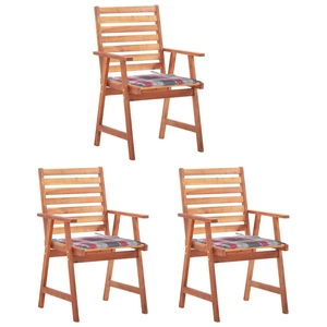 vidaXL Chaises à dîner d'extérieur 4 pcs avec coussins Acacia massif pas cher