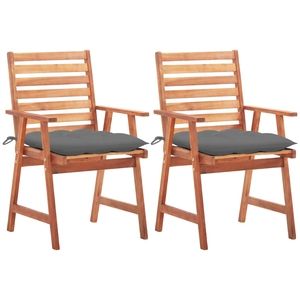 vidaXL Chaises à dîner d'extérieur 4 pcs avec coussins Acacia massif pas cher