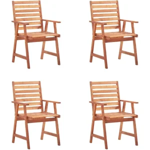 vidaXL Chaises à dîner d'extérieur 4 pcs avec coussins Acacia massif pas cher