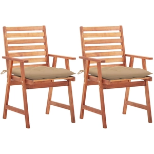 vidaXL Chaises à dîner d'extérieur 4 pcs avec coussins Acacia massif pas cher