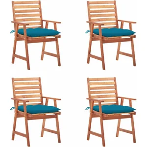 vidaXL Chaises à dîner d'extérieur 4 pcs avec coussins Acacia massif pas cher
