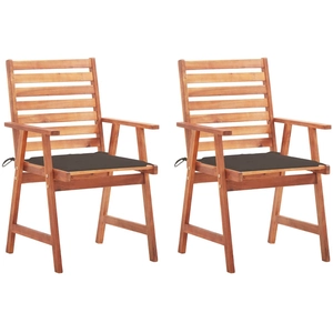 vidaXL Chaises à dîner d'extérieur 4 pcs avec coussins Acacia massif pas cher