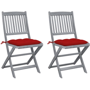 vidaXL Chaises pliables d'extérieur 8 pcs avec coussins Bois d'acacia pas cher