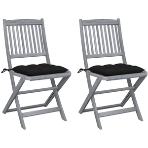 vidaXL Chaises pliables d'extérieur 8 pcs avec coussins Bois d'acacia pas cher