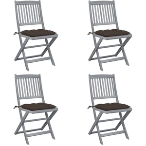 vidaXL Chaises pliables d'extérieur 8 pcs avec coussins Bois d'acacia pas cher