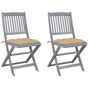 vidaXL Chaises pliables d'extérieur 8 pcs avec coussins Bois d'acacia pas cher