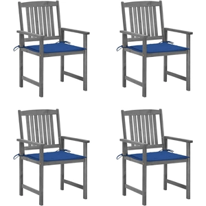 vidaXL Chaises de jardin avec coussins 8 pcs Bois d'acacia solide Gris pas cher