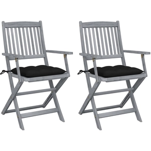 vidaXL Chaises pliables d'extérieur 8 pcs avec coussins Bois d'acacia pas cher