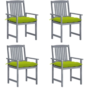 vidaXL Chaises de jardin avec coussins 8 pcs Bois d'acacia solide Gris pas cher