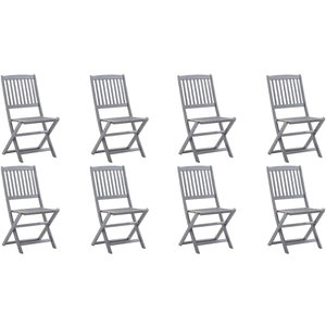 vidaXL Vidaxl Chaises Pliables D'extérieur Lot De 8 Bois D'acacia Solide pas cher