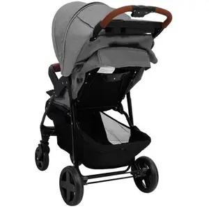 vidaXL - Kinderwagen - 2-in-1 - staal - lichtgrijs