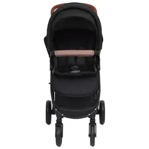 vidaXL Poussette pour bébé 2-en-1 Anthracite Acier pas cher